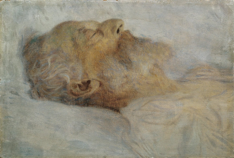 Viejo hombre en su lecho de muerte - Gustav Klimt