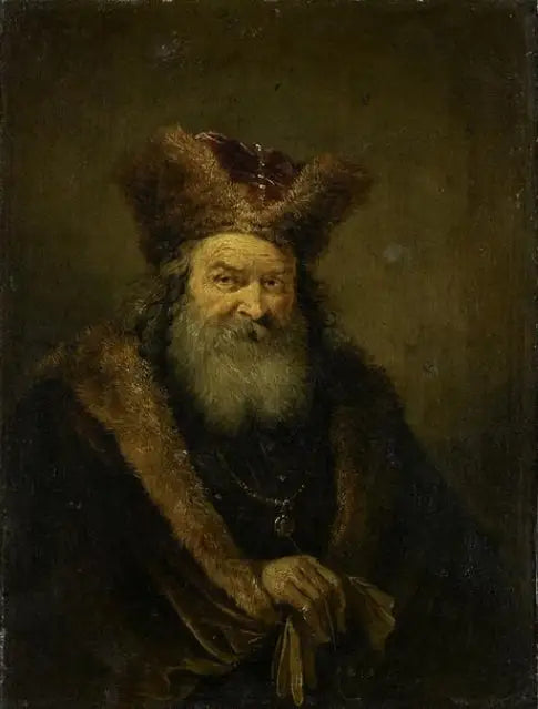 Anciano con tocado de piel - David Teniers el Joven