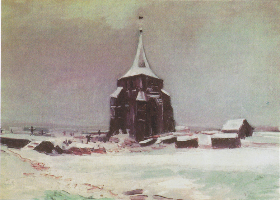 La vieja torre del cementerio de Nuenen bajo la nieve - Vincent van Gogh