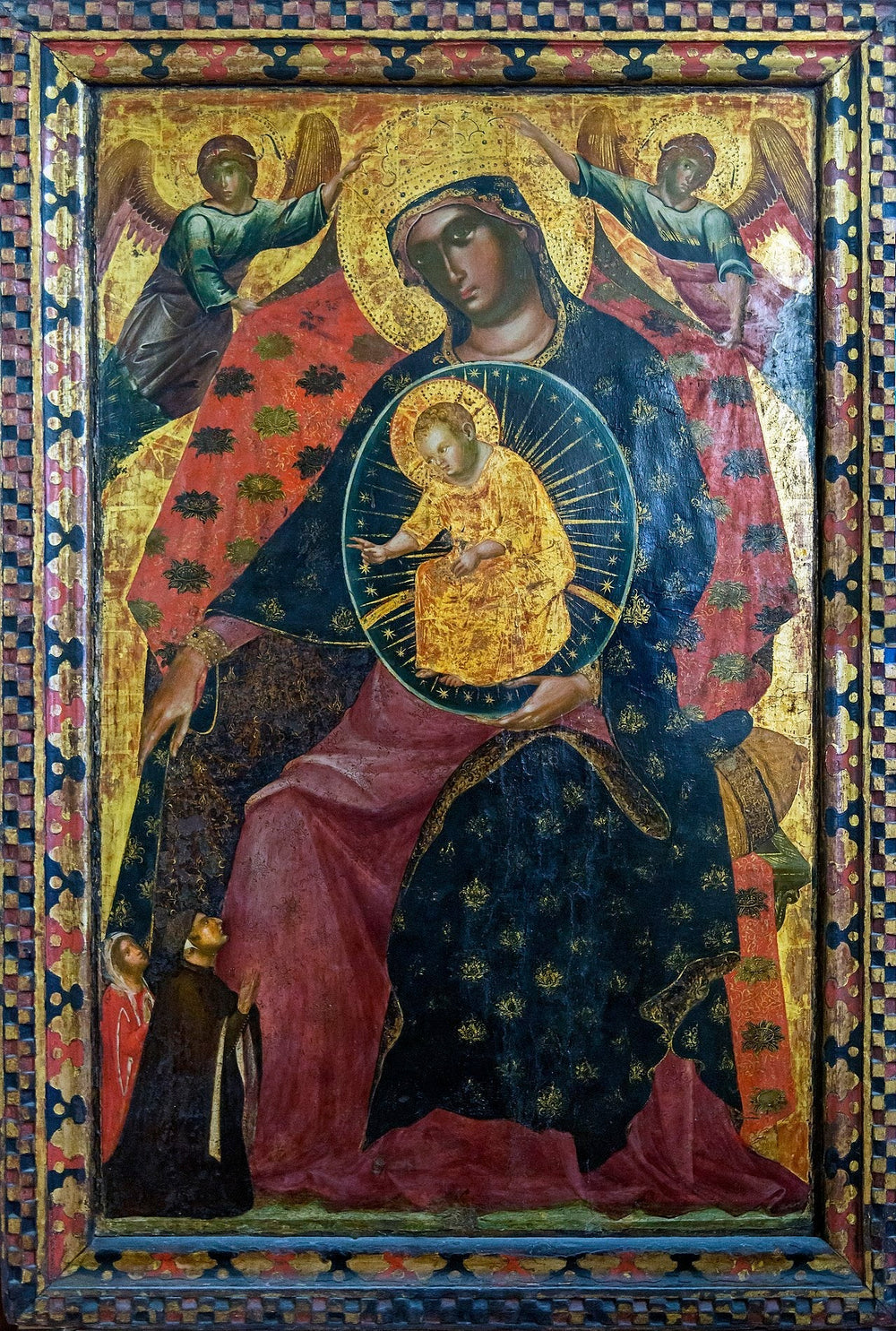 Vierge à enfant avec deux commanditaires - Paolo Veneziano image 1 copie de tableau peinte à la main