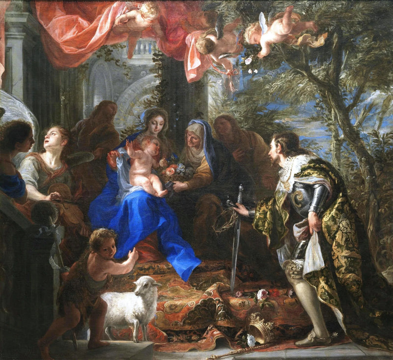 Virgen con el Niño adorada por San Luis, Rey de Francia - Claudio Coello