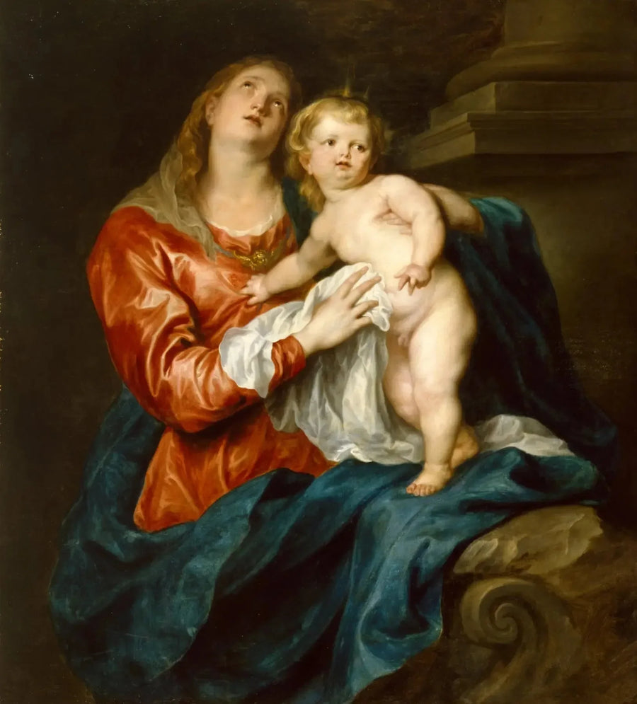Virgen con el Niño. - Antoine van Dyck