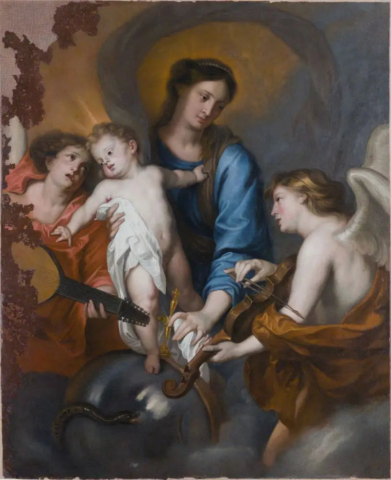 Virgen con el Niño y ángeles - Antoine van Dyck