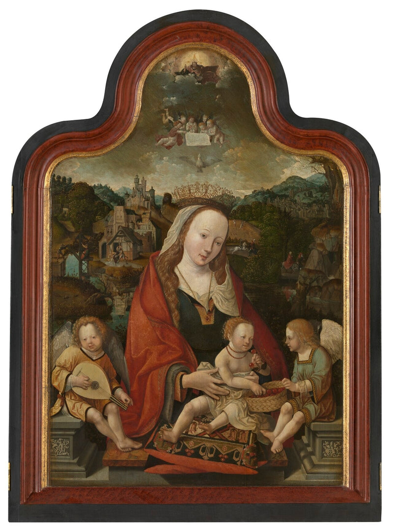 Virgen con el Niño y ángeles - Jacob Cornelisz van Oostsanen