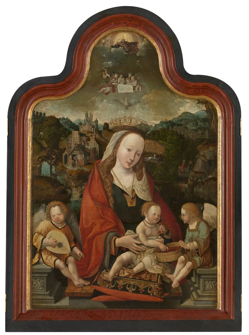 Virgen con el Niño y ángeles - Jacob Cornelisz van Oostsanen