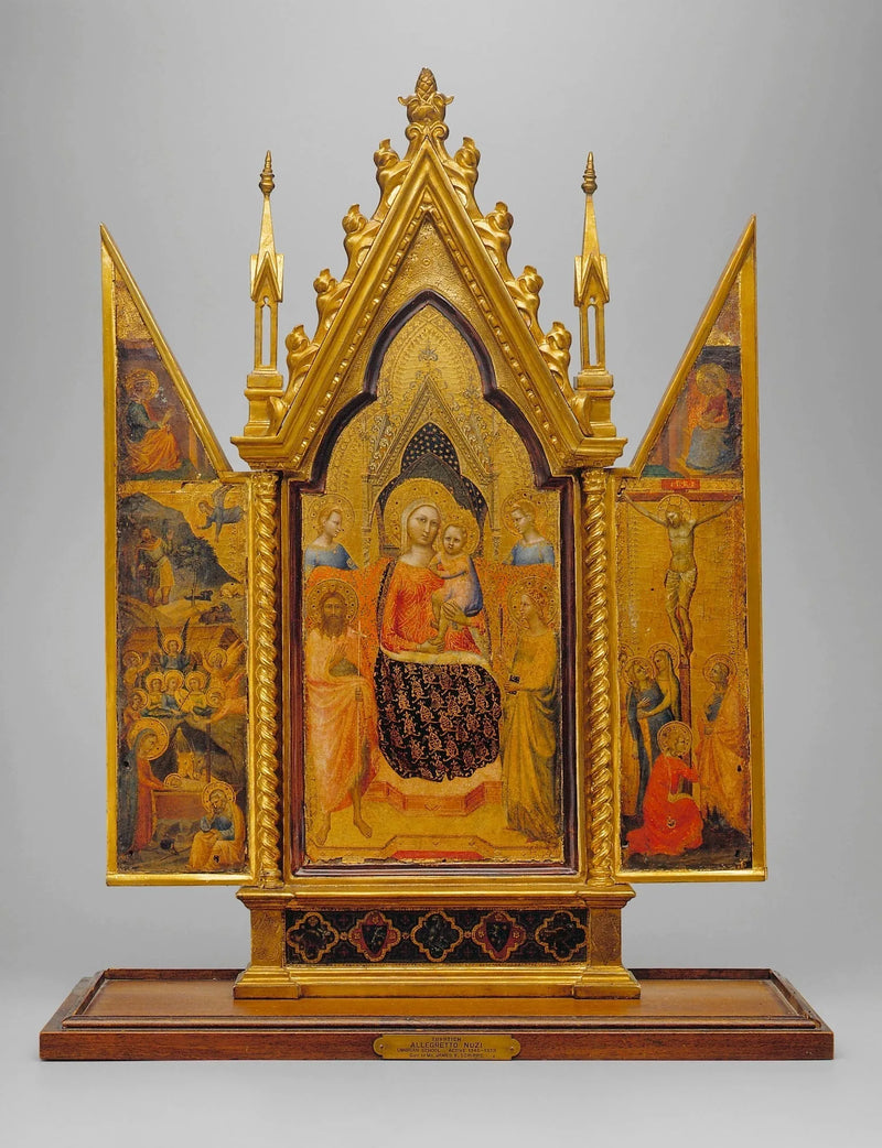 Virgen con el Niño con santos, Crucifixión y Natividad - Allegretto Nuzi