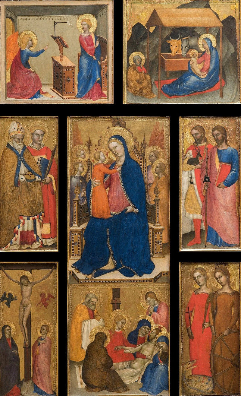 Virgen con el Niño con santos - Giovanni da Milano