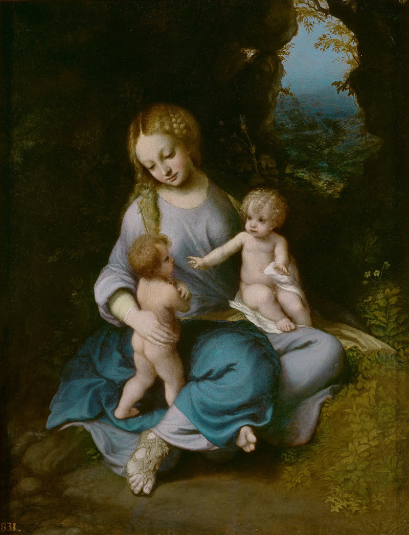 Virgen con el Niño y San Juan Bautista - Antonio da Correggio