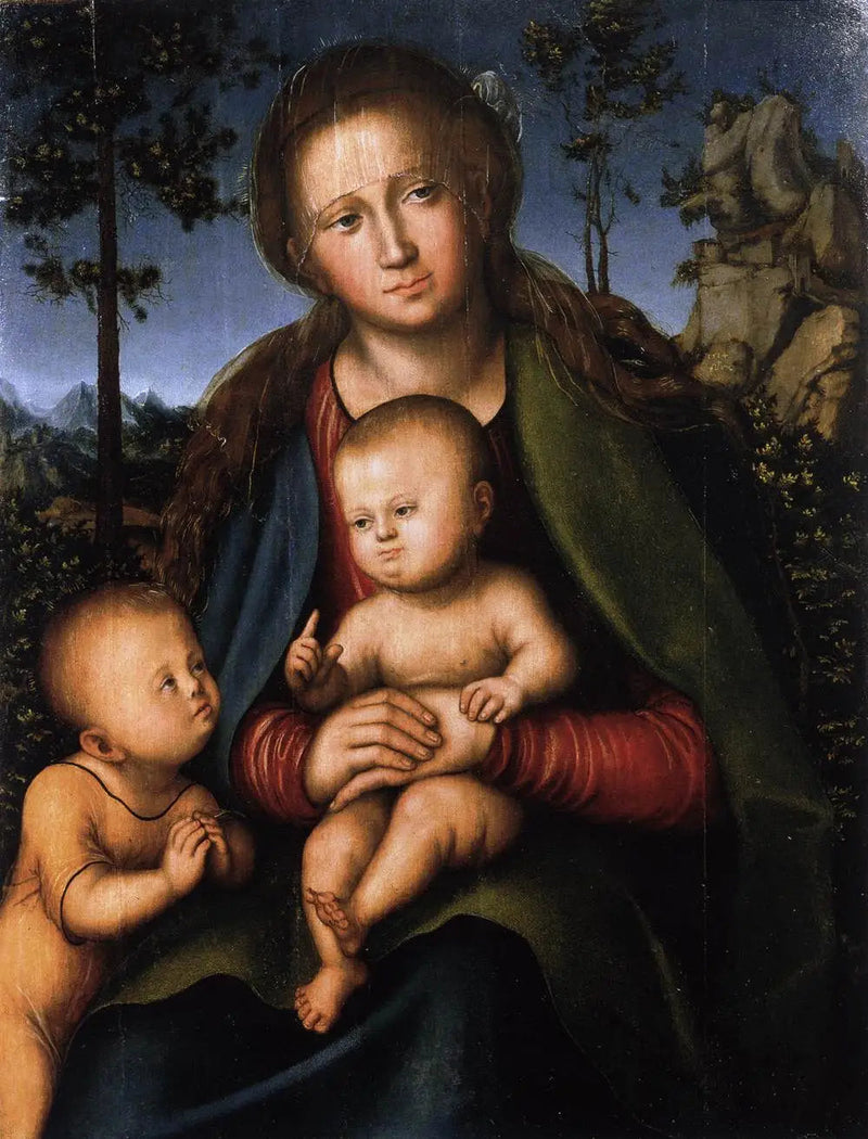 Virgen con el Niño y el joven Juan Bautista - Lucas Cranach el Viejo