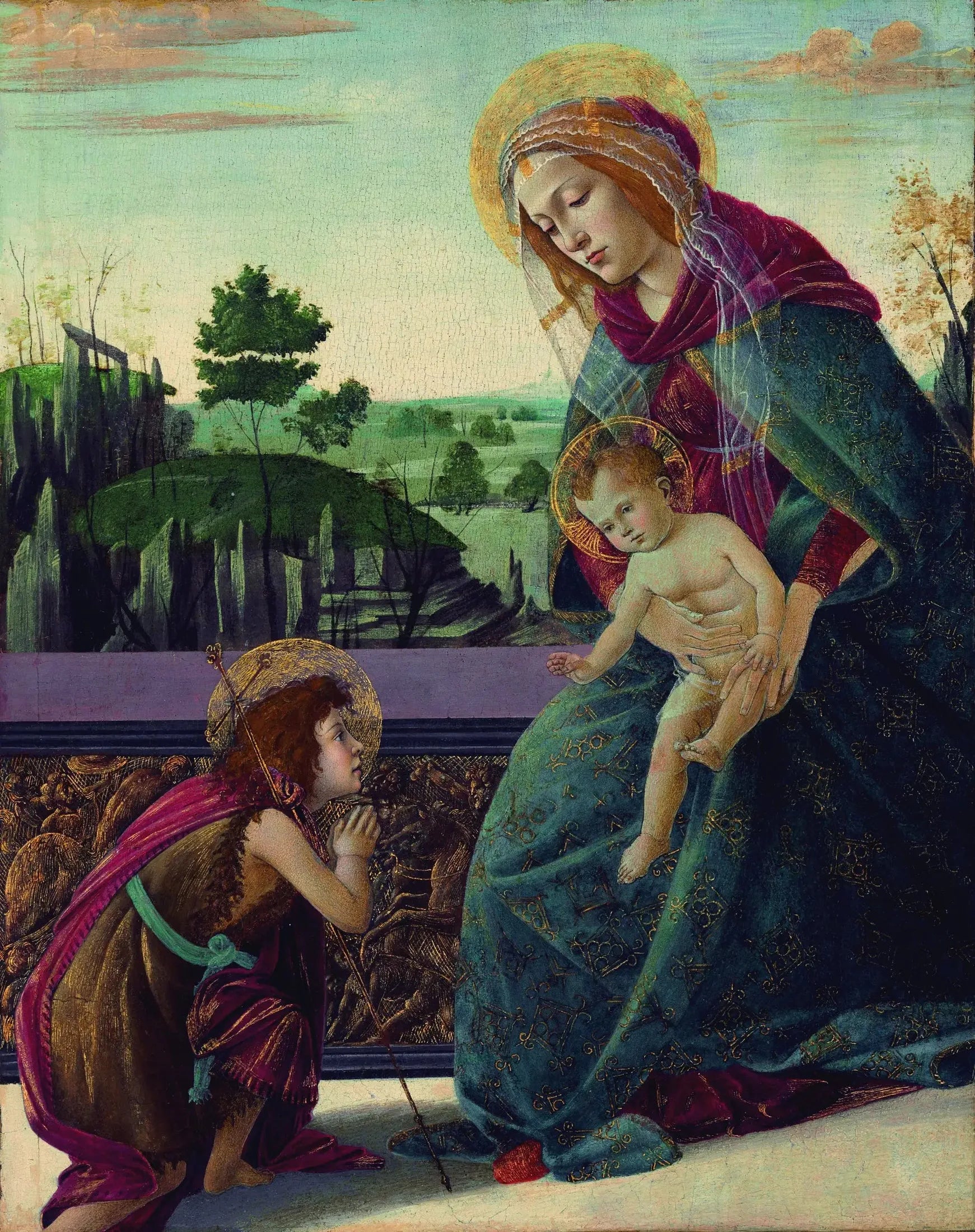 Vierge à l'Enfant avec le jeune saint Jean Baptiste - Sandro Botticelli image 1 reproduction réalisée par Alpha Reproduction