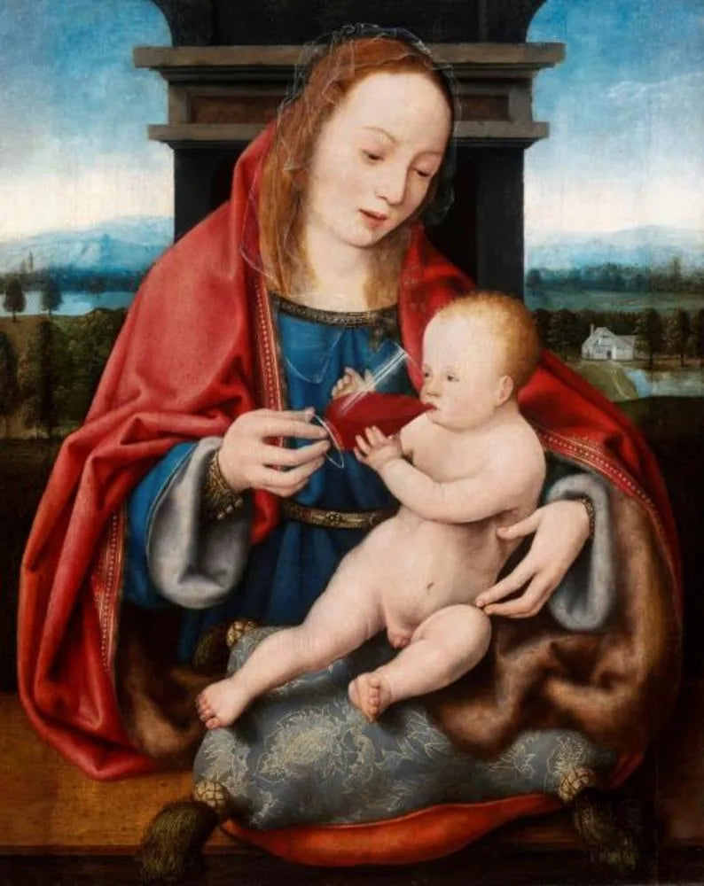 Virgen con el Niño y la copa - Joos van Cleve
