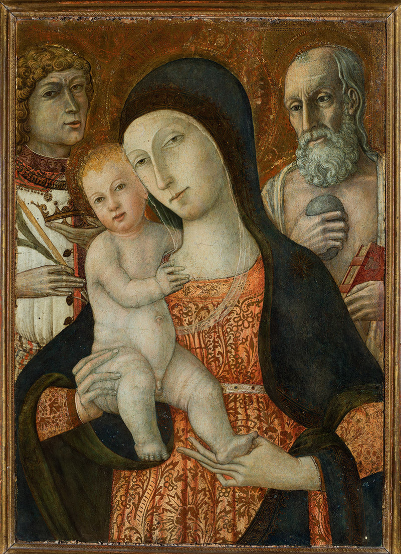 Virgen con el Niño con los santos Miniato y Jerónimo - Matteo di Giovanni