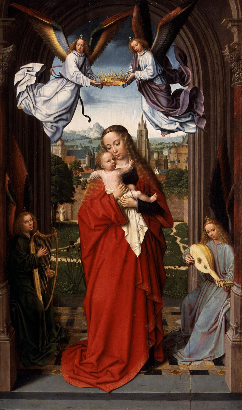 Virgen con el Niño y cuatro ángeles - Gérard David