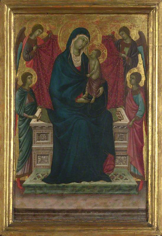 Virgen con el Niño y cuatro ángeles - Ugolino di Nerio