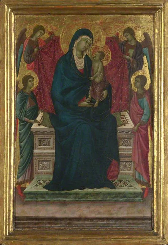 Virgen con el Niño y cuatro ángeles - Ugolino di Nerio