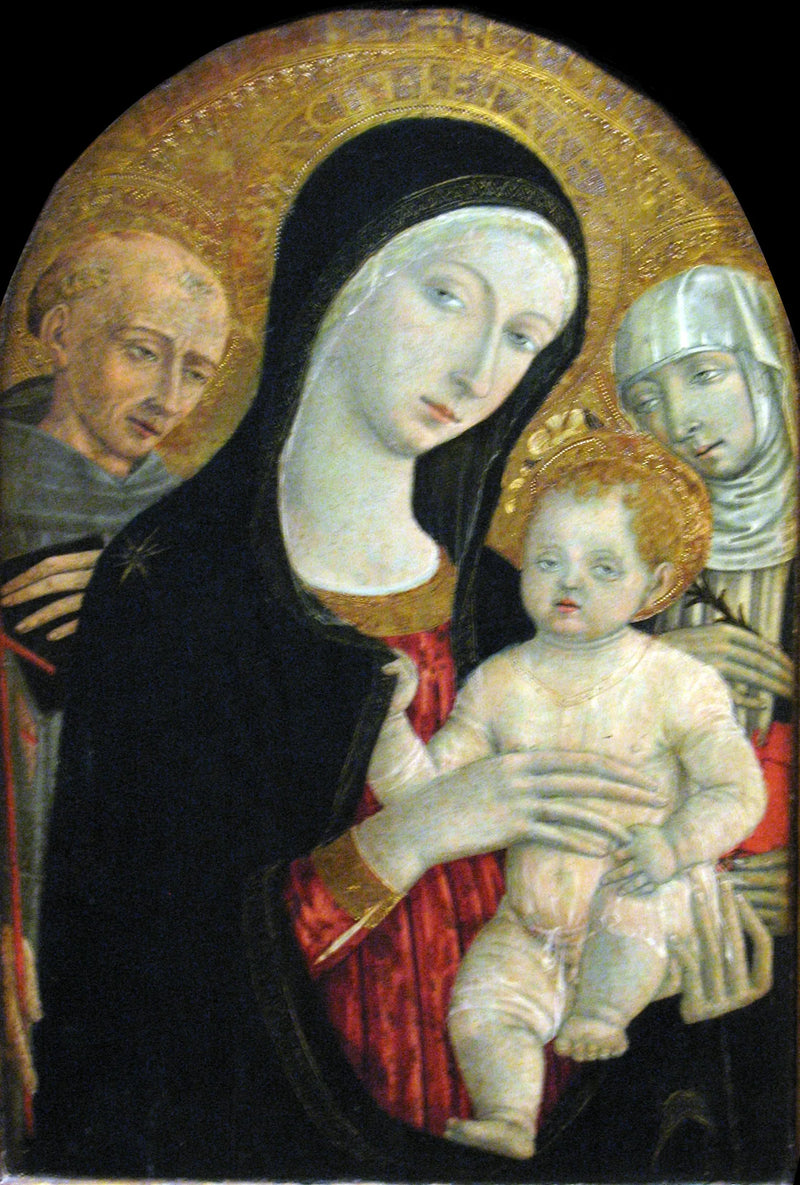 Virgen con el Niño con san Francisco y santa Catalina de Siena - Matteo di Giovanni