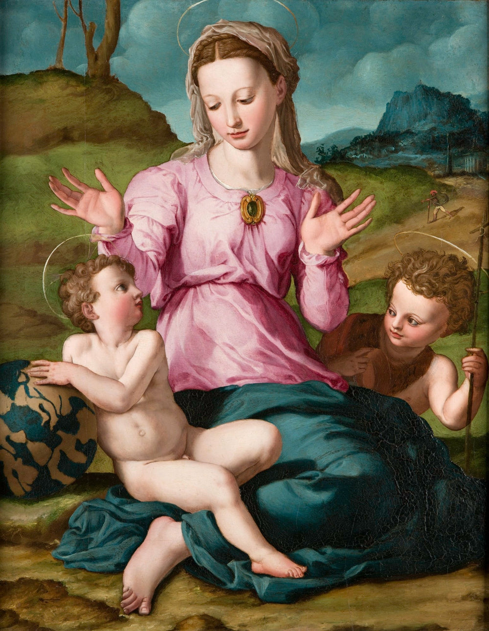 Vierge à l'Enfant avec saint Jean-Baptiste - Bronzino image 1 reproduction de peinture à l’huile