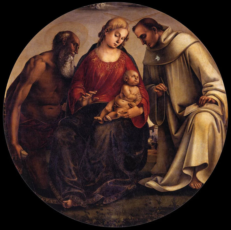 Virgen con el Niño, san Jerónimo y san Bernardo de Claraval - Luca Signorelli