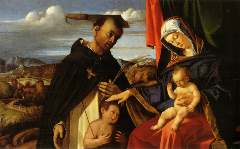 Virgen con el Niño y san Pedro mártir - Lorenzo Lotto