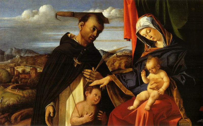 Virgen con el Niño y san Pedro mártir - Lorenzo Lotto