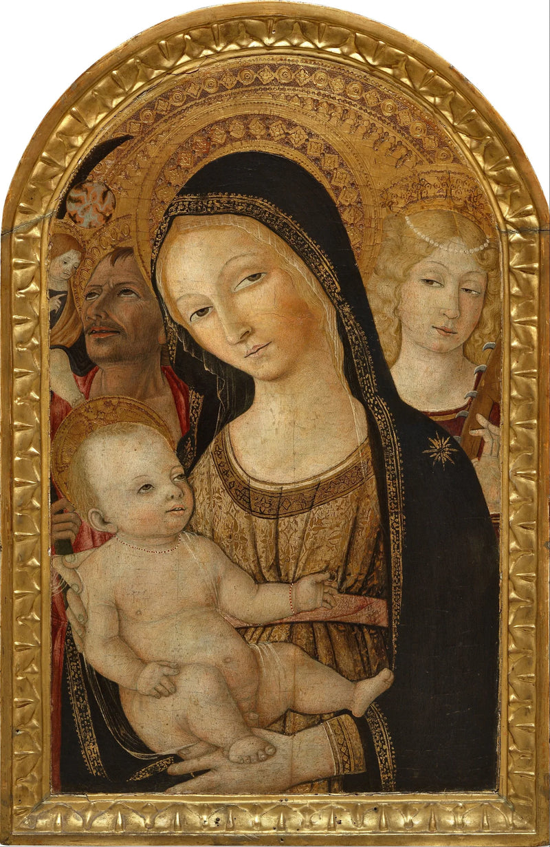 Virgen con el Niño con Santa Catalina de Alejandría y San Cristóbal - Matteo di Giovanni