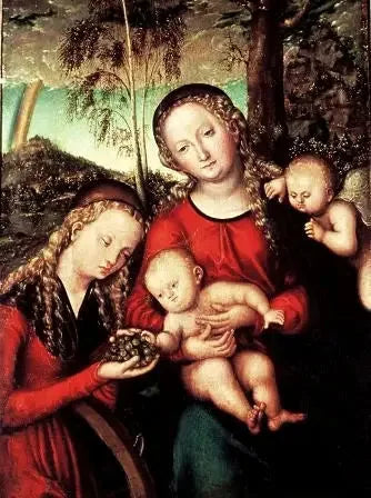 Virgen con el Niño y Santa Catalina de Alejandría - Lucas Cranach el Viejo