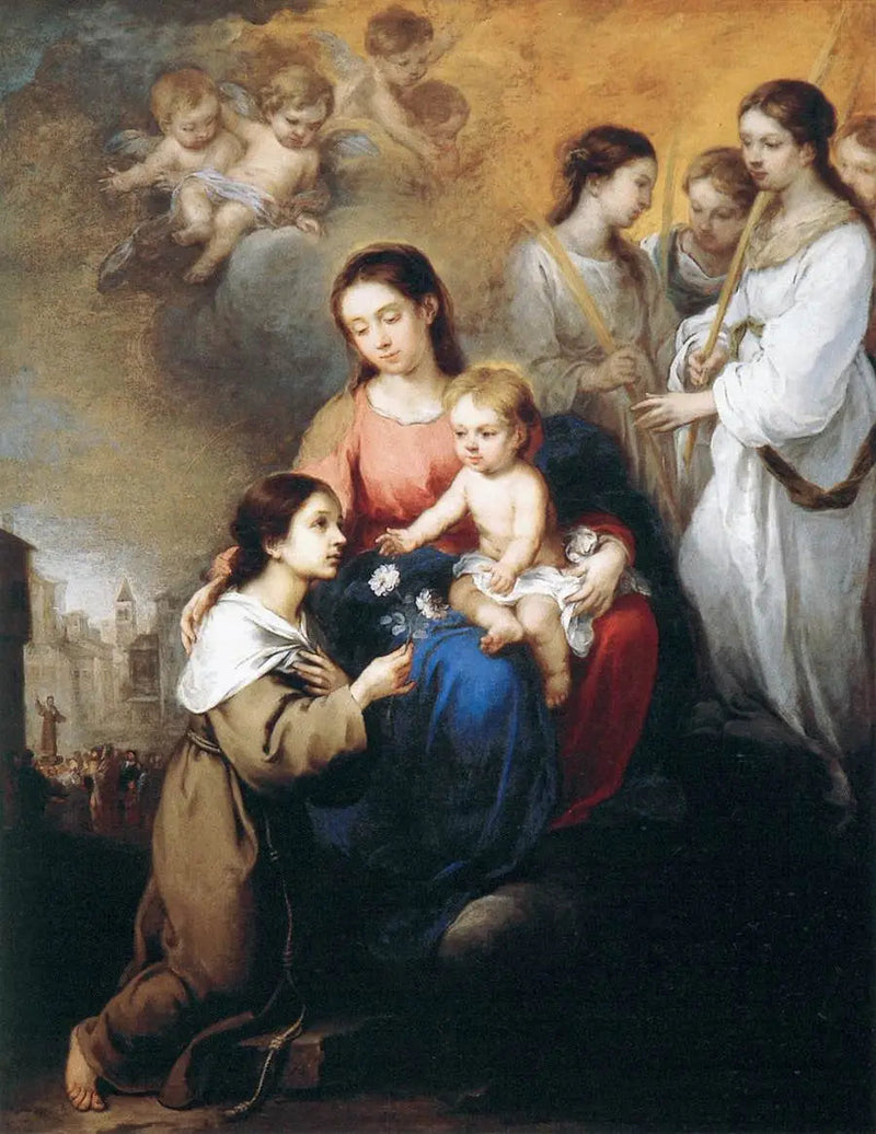 Virgen con el Niño y Santa Rosa de Viterbo - Bartolomé Esteban Murillo