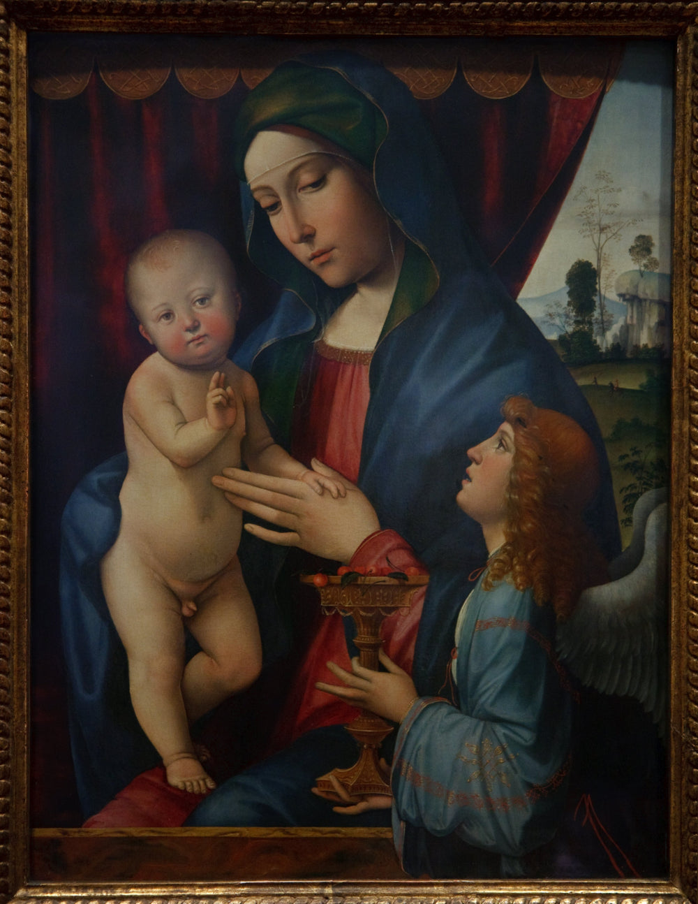 Vierge à l'Enfant avec un ange - Francesco Francia image 1 reproduction artisanale de tableau