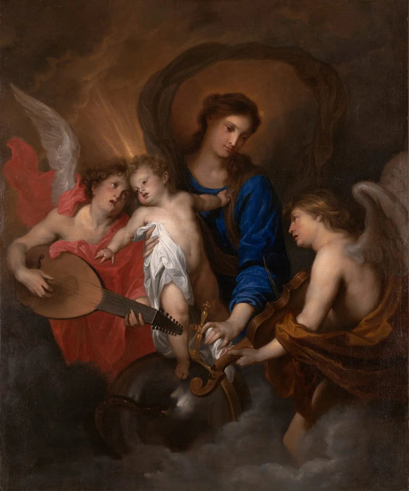 Virgen con el Niño y un ángel músico - Antoine van Dyck