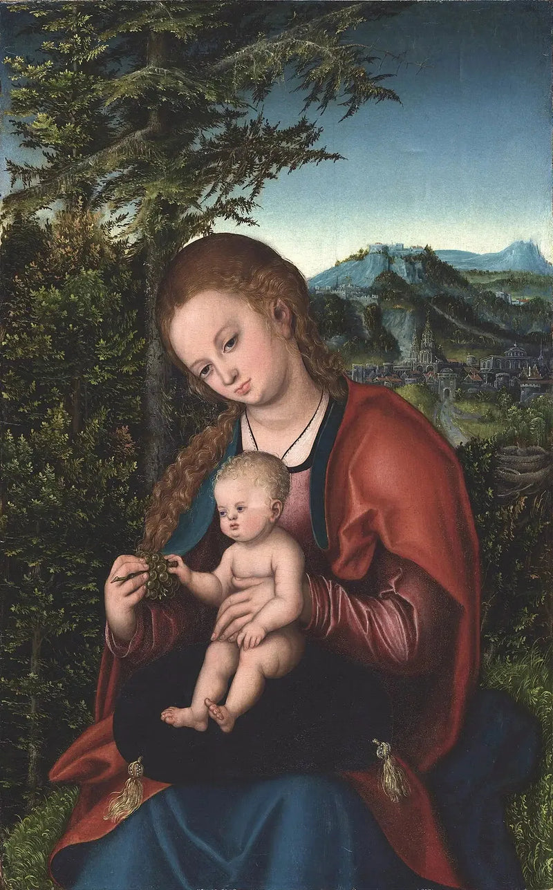 Virgen con el Niño en un paisaje - Lucas Cranach el Viejo