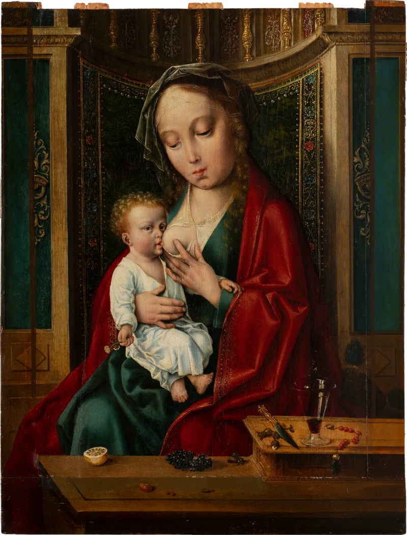 Virgen con el Niño en una hornacina - Joos van Cleve