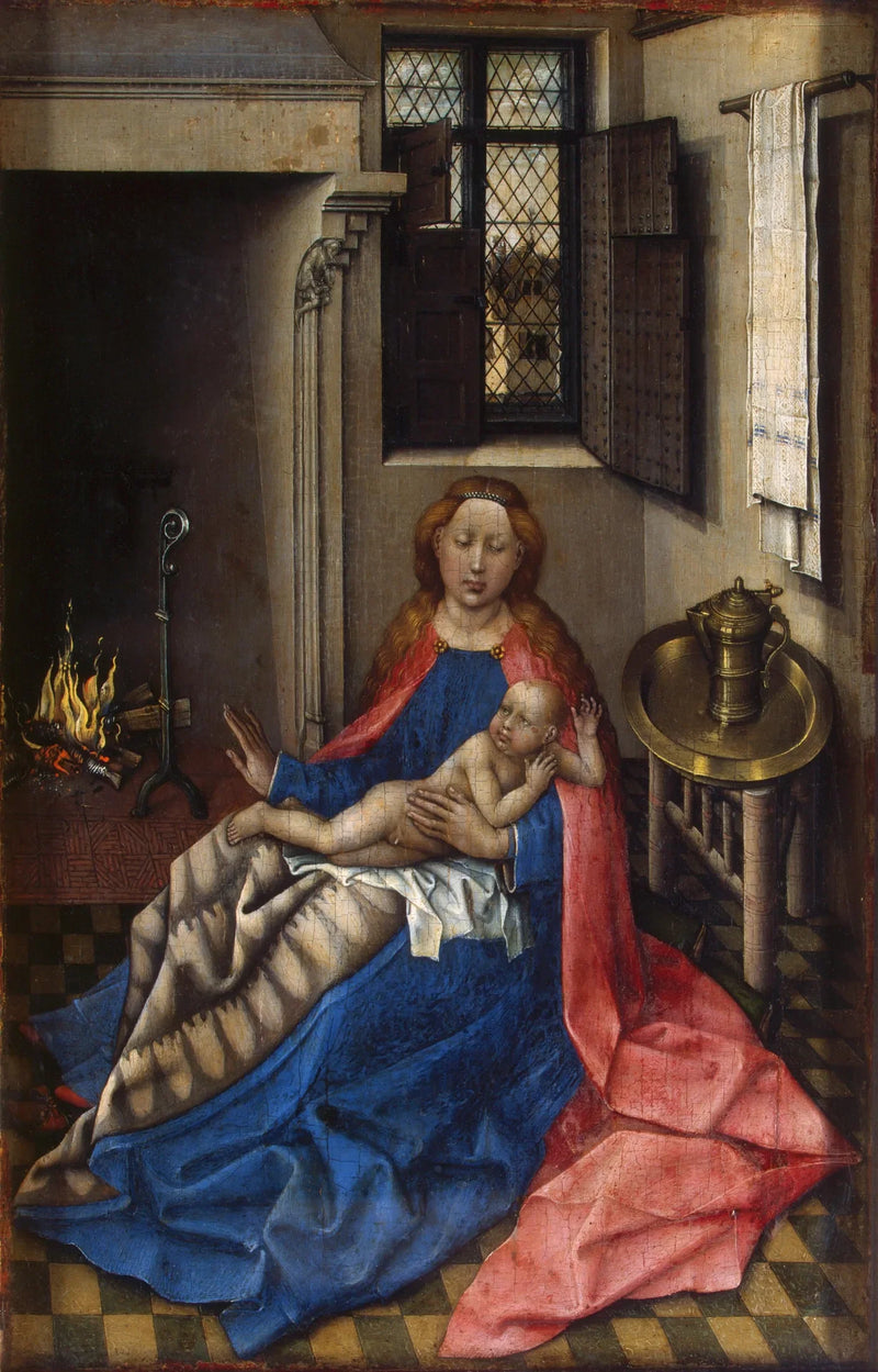 Virgen con el Niño frente a la chimenea - Robert Campin