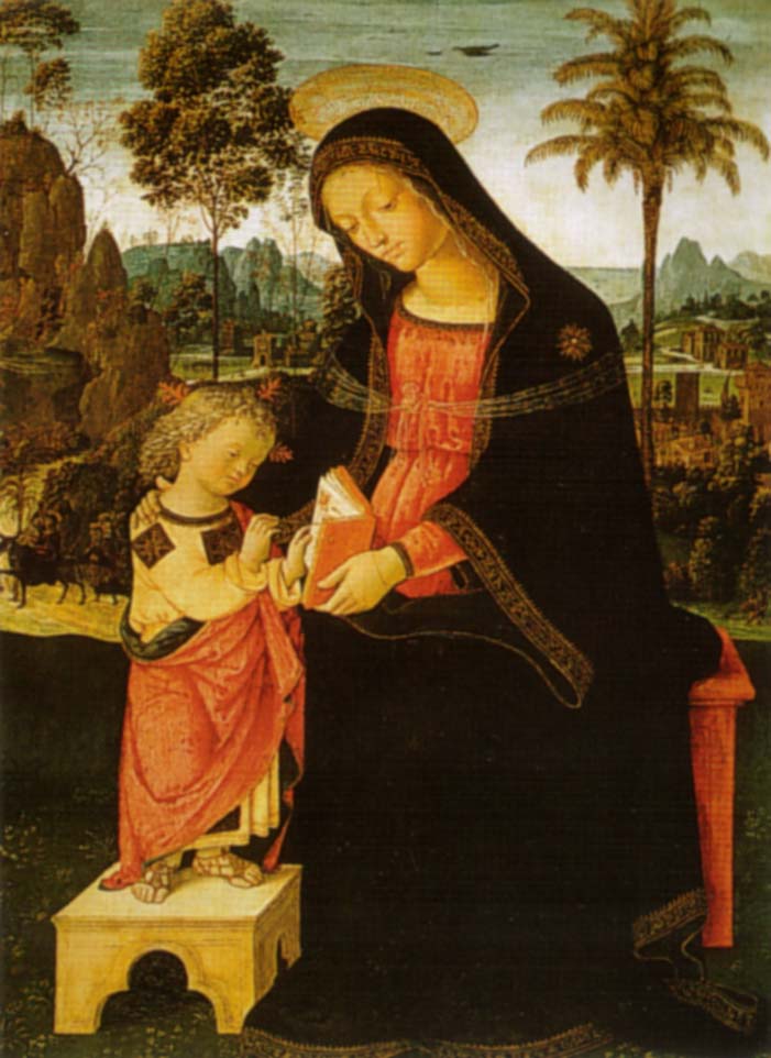 Virgen con el Niño escribiendo - Pinturicchio