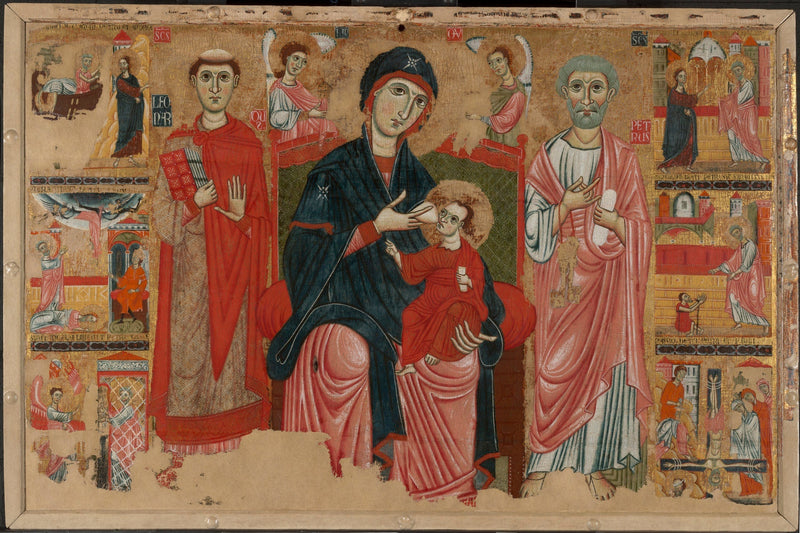 Virgen con el Niño en majestad con san Leonard y san Pedro y escenas de la vida de san Pedro - Maestro de la Magdalena