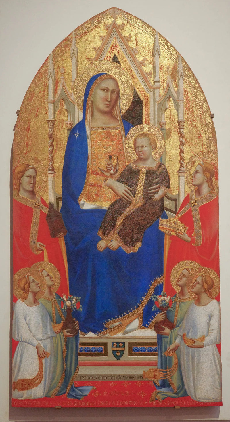 Virgen con el Niño en majestad entre ángeles y santos - Taddeo Gaddi