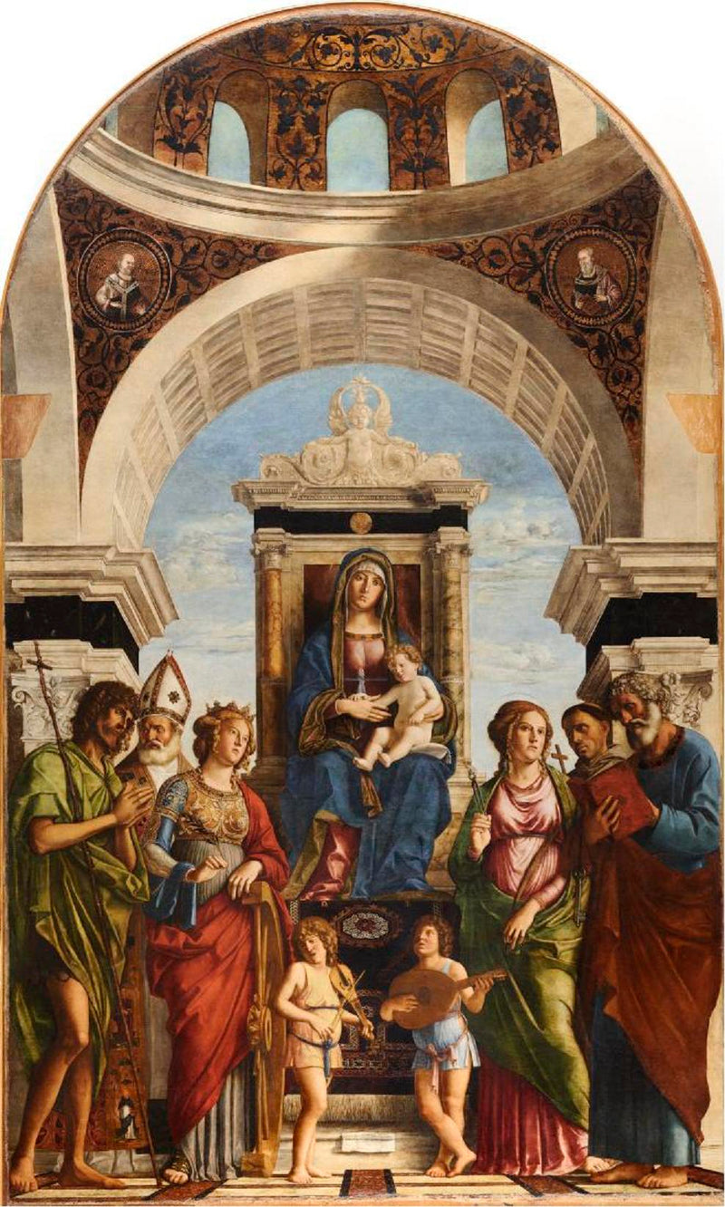 Virgen con el Niño rodeada de santos y ángeles - Cima da Conegliano