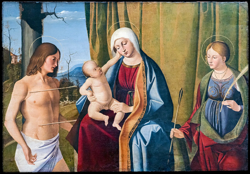 Virgen con el Niño entre san Sebastián y santa Úrsula - Marco Basaiti