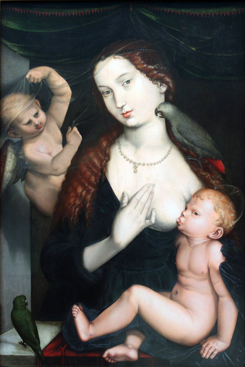 Virgen con el Niño y guacamayas - Hans Baldung Grien