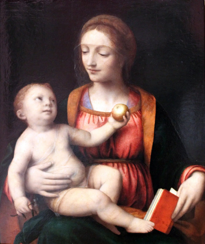 Virgen con el Niño y manzana - Bernardino Luini