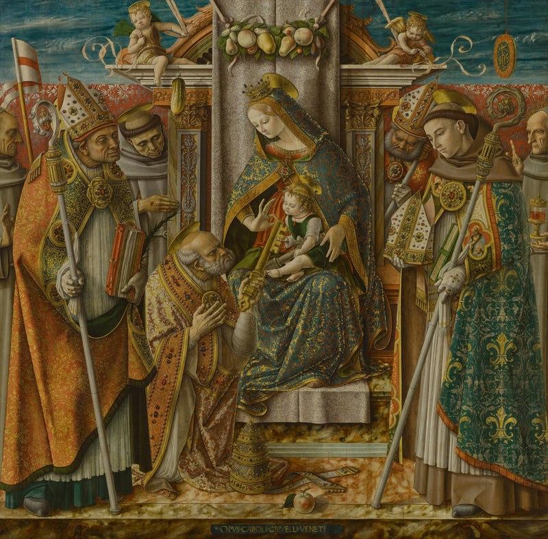 Virgen con el Niño en trono con santos - Carlo Crivelli