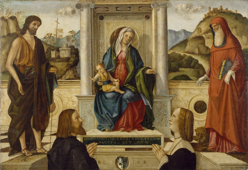 Virgen con el Niño en trono con santos y un donante - Vittore Carpaccio