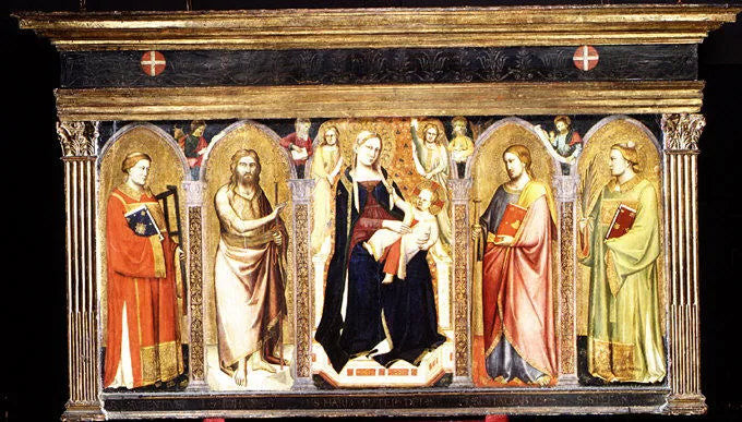 Virgen con el Niño en trono con santos - Taddeo Gaddi