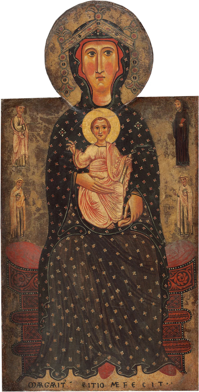 Virgen con el Niño en trono con cuatro santos - Margaritone de Arezzo