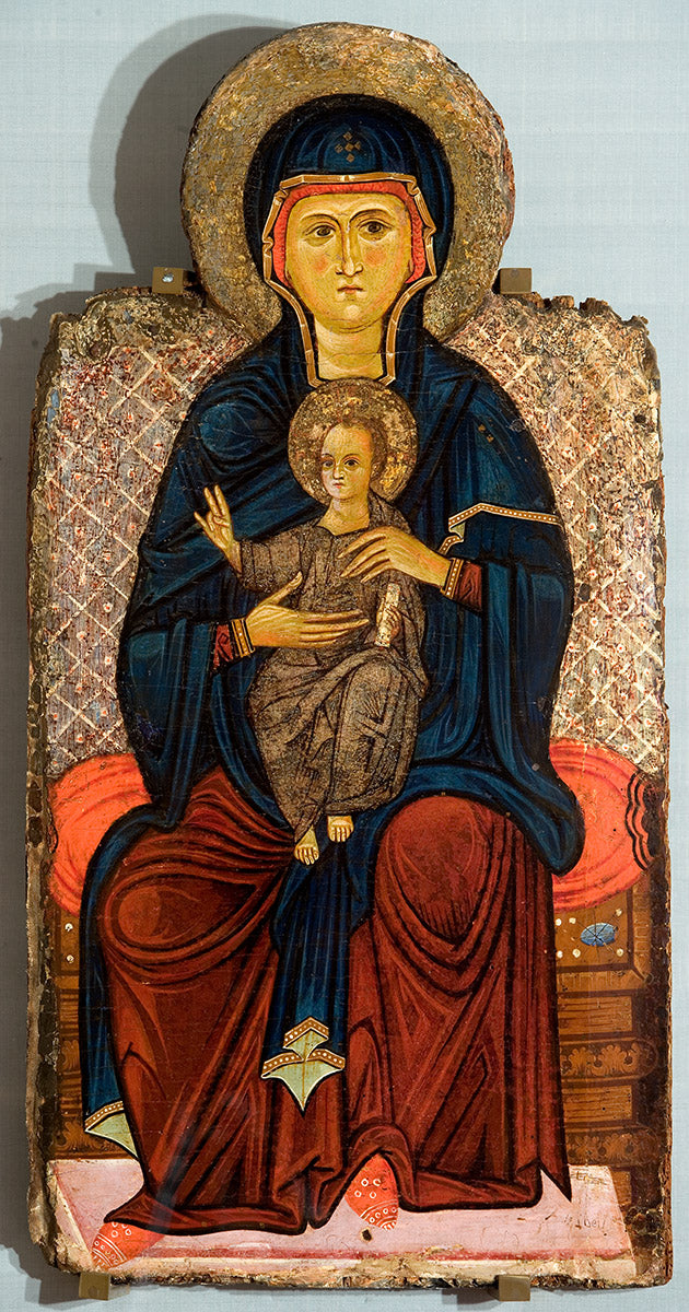 Vierge à l'enfant trônant - Master of the Bigallo Crucifix image 1 copie peinte à la main à l’huile