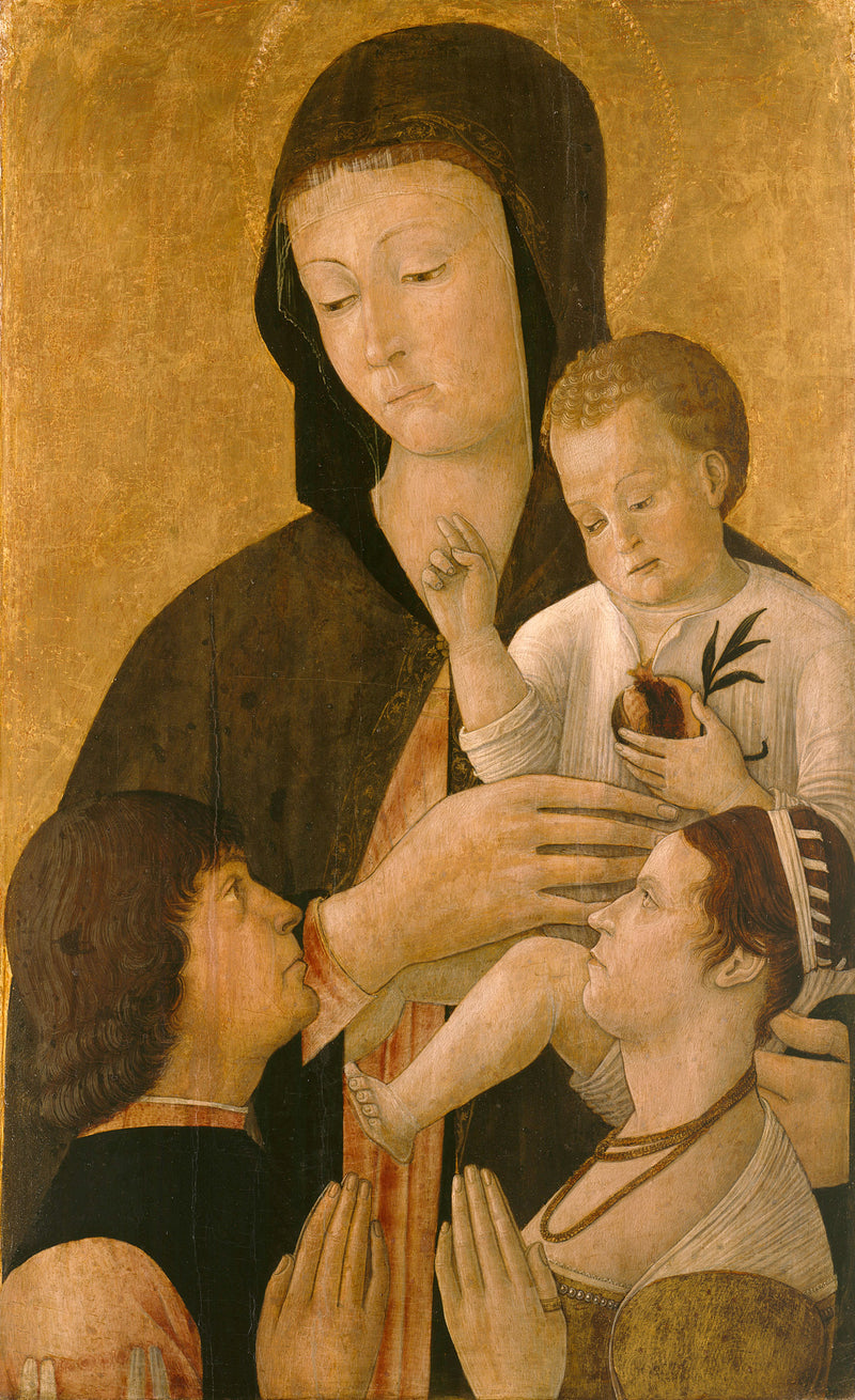 Virgen con el niño y dos donantes - Gentile Bellini