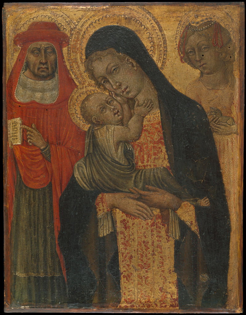 Virgen con el Niño con los santos Jerónimo y Agnés - Giovanni di Paolo