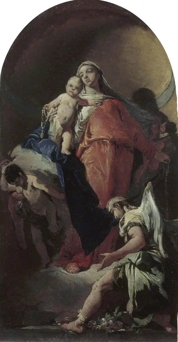 Virgen con el Niño y un ángel - Giovanni Battista Tiepolo