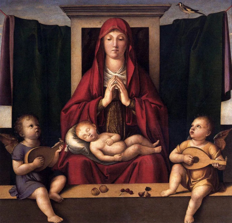 Virgen adorando al niño dormido - Alvise Vivarini