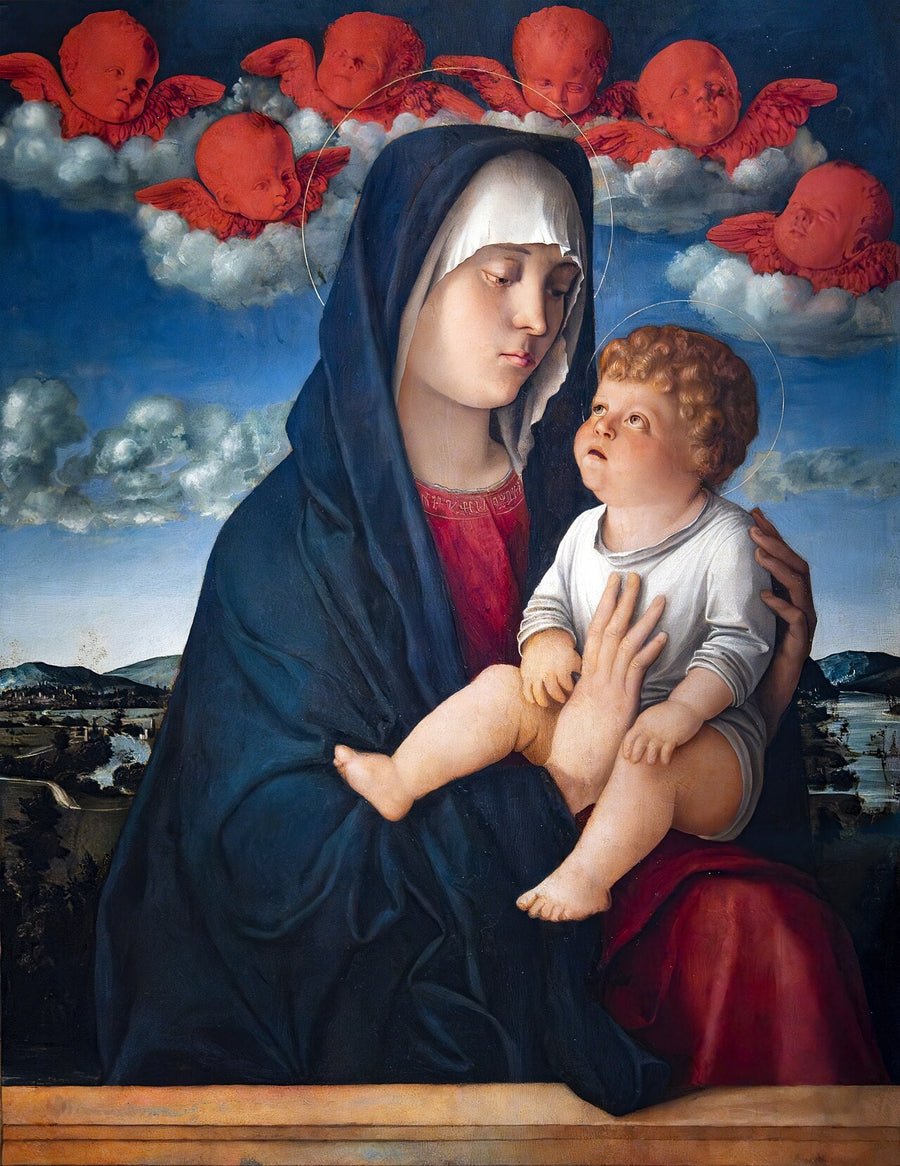 Virgen con querubines rojos - Giovanni Bellini