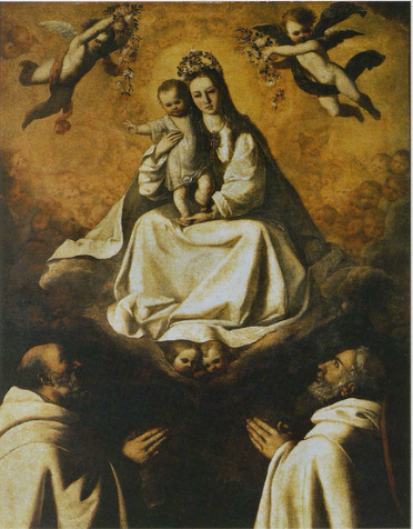 Virgen de la Misericordia con dos mercenarios - Francisco de Zurbarán